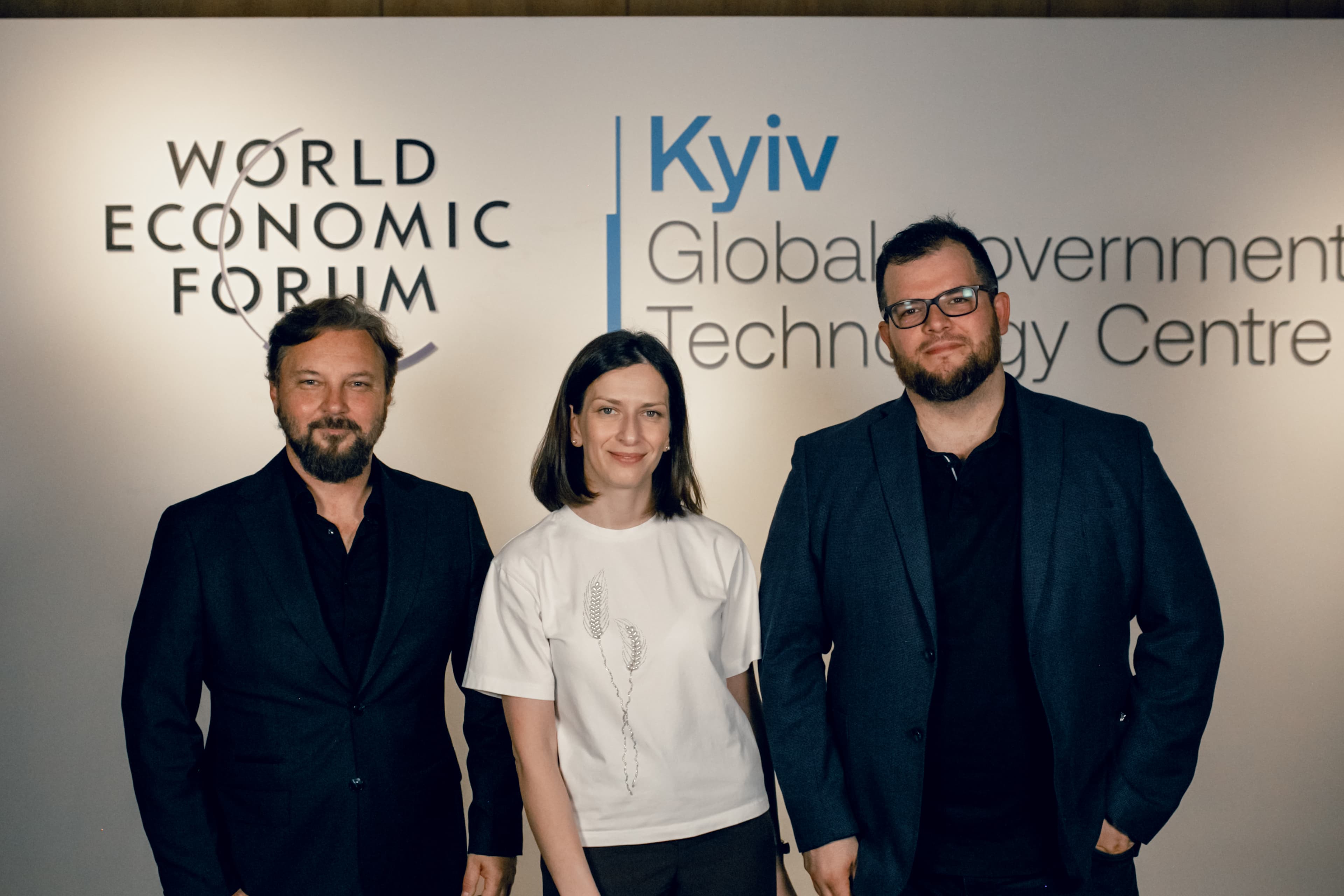 Daniel Homorodean and Carlos Parker of Arxia at the World Economic Forum's Global Government Technology Centre in Kyiv.